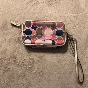 Coach multi colored wristlet